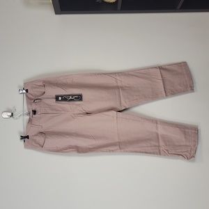 DG2 by Diane Gilman Mocha Pink Linen Blend Cropped Pants - 10T (Tall)